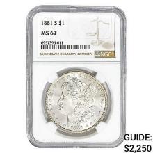 1881-S Morgan Silver Dollar NGC MS67