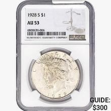 1928-S Silver Peace Dollar NGC AU53
