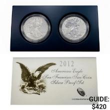 2012 Proof and Rev. Proof 1oz Silver Eagle Set [2