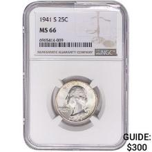 1941-S Washington Silver Quarter NGC MS66