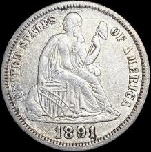 1891 Seated Liberty Dime LIGHTLY CIRCULATED