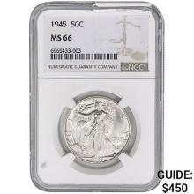 1945 Walking Liberty Half Dollar NGC MS66