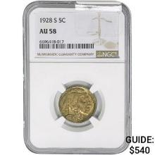 1928-S Buffalo Nickel NGC AU58