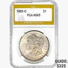 1885-O Morgan Silver Dollar PGA MS65