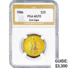 1986 $25 1/2oz. Gold Eagle PGA MS70