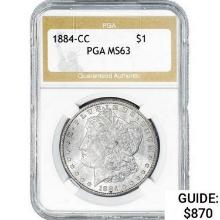 1884-CC Morgan Silver Dollar PGA MS63