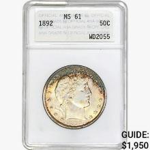 1892 Barber Half Dollar PNG MS61