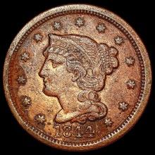 1844 Braided Hair Large Cent NEARLY UNCIRCULATED