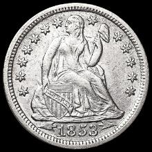 1853 Arws Seated Liberty Dime UNCIRCULATED