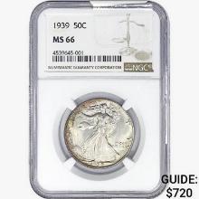 1939 Walking Liberty Half Dollar NGC MS66