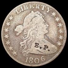 1806 O-105 Knob 6 Draped Bust Half Dollar NICELY C