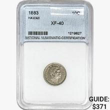 1883 Kingdom of Hawaii Dime NNC XF40