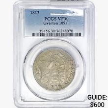 1812 Capped Bust Half Dollar PCGS VF30 Overton 109