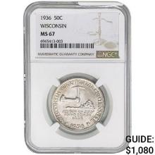 1936 Wisconsin Half Dollar NGC MS67