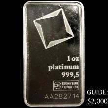 VALCAMBI SUISSE 1OZ PLATINUM BAR