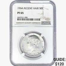 1964 Kennedy Half Dollar NGC PF65 Accent Hair