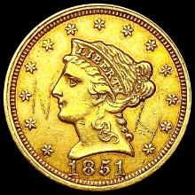 1851 $2.50 Gold Quarter Eagle NEARLY UNCIRCULATED