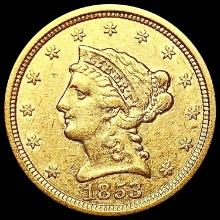 1853 $2.50 Gold Quarter Eagle CLOSELY UNCIRCULATED