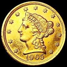 1905 $2.50 Gold Quarter Eagle CLOSELY UNCIRCULATED