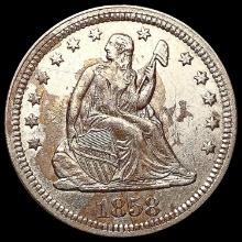 1858 Seated Liberty Quarter CHOICE AU