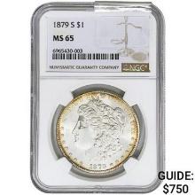 1879-S Morgan Silver Dollar NGC MS65