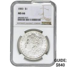 1883 Morgan Silver Dollar NGC MS66