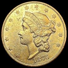 1876-S $20 Gold Double Eagle CLOSELY UNCIRCULATED