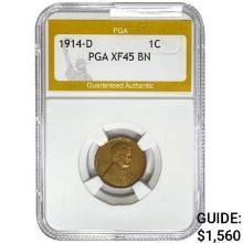 1914-D Wheat Cent PGA XF45 BN