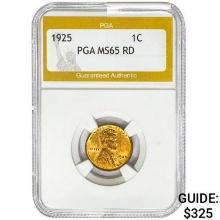 1925 Wheat Cent PGA MS65 RD