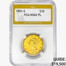 1901-S $10 Gold Eagle PGA MS66 PL
