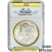 1881 Morgan Silver Dollar SGS MS68