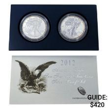 2012 Proof and Rev. Proof 1oz Silver Eagle Set [2