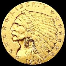 1910 $2.50 Gold Quarter Eagle CLOSELY UNCIRCULATED