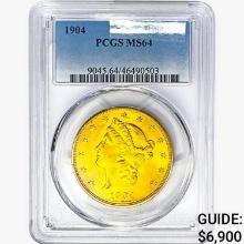 1904 $20 Gold Double Eagle PCGS MS64