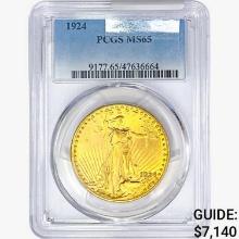 1924 $20 Gold Double Eagle PCGS MS65