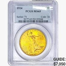 1924 $20 Gold Double Eagle PCGS MS65