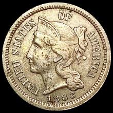 1883 Nickel Three Cent CLOSELY UNCIRCULATED