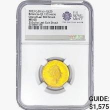 2023 G.Britain Â£25 1/4oz. Gold 353rd NGC MS65 Brit