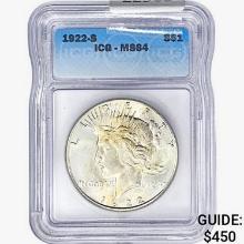 1922-S Silver Peace Dollar ICG MS64