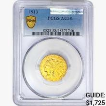 1913 $5 Gold Half Eagle PCGS AU58