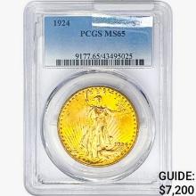 1924 $20 Gold Double Eagle PCGS MS65