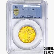 1899-S $10 Gold Eagle PCGS AU58