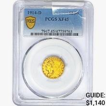 1914-D $2.50 Gold Quarter Eagle PCGS XF45