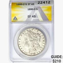 1886-O Morgan Silver Dollar ANACS EF45