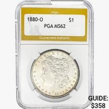 1880-O Morgan Silver Dollar PGA MS62