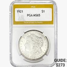 1921 Morgan Silver Dollar PGA MS65