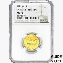 1995-W .2419oz. Gold $5 Olympics Stadium NGC MS70