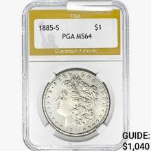 1885-S Morgan Silver Dollar PGA MS64