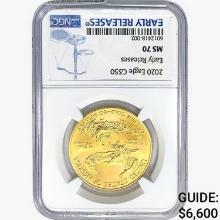 2020 $50 1oz. Gold Eagle NGC MS70 ER