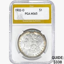 1902-O Morgan Silver Dollar PGA MS65